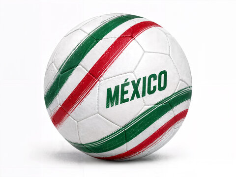 Mexico inspired soccer ball isolated on white background