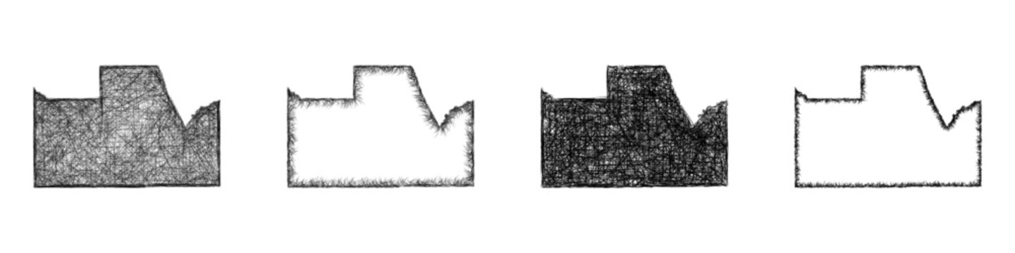 Sketch Pinal County (Arizona) outline map design set