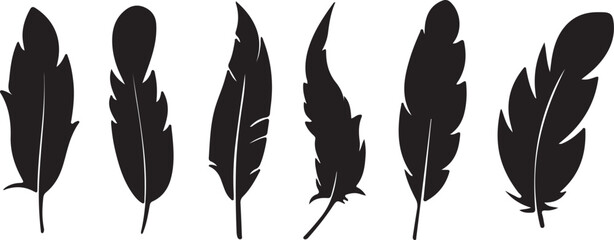 Black feather silhouettes on white background © Mst. Taslima Akhter