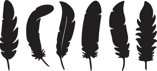 Black feather silhouettes on white background © Mst. Taslima Akhter