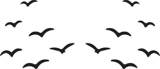 Fototapeta premium Black birds flying in formation