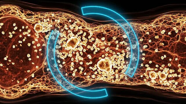 Bone Marrow Cross-Section Visualization Concept for Child Leukemia Screening Featuring Cellular Structures and Diagnostic Overlays