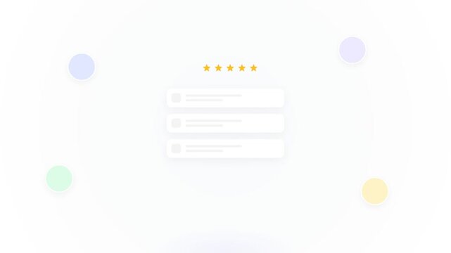 Digital Marketing Review Interface Animation on White Background