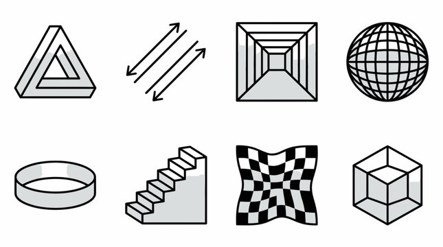 Abstract Optical Illusions and Geometric Shapes Collection