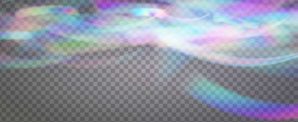 Fototapeta premium Rainbow Light Leak Prism. Iridescent Prism Background. Spectrum Of Color And Light With Sparkle, Glitter, And A Gem-like Aura. Crystal Light Leak Effect.