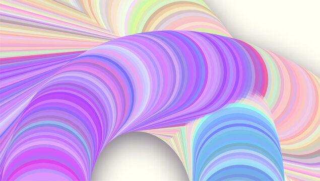 3d Candy Stripes Background. Abstract Pink, Yellow And Blue Pattern With Gradient Diagonal Lines. Geometric Vector Design. Bright Lollipop Wall. Motion Effect. Colorful 3d Candy Stripes.