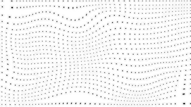 Abstract wavy dot pattern animation, minimalist black and white motion background, for modern digital projects