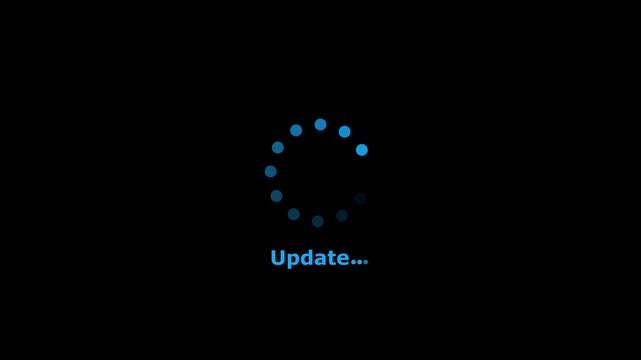 System software update or upgrade icon update download sign processing concept uploading Installing Update loading bar animation 4K animation with alpha channel on transparent background