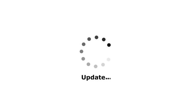 System software update or upgrade icon update download sign processing concept uploading Installing Update loading bar animation 4K animation with alpha channel on transparent background