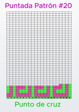 Diagrama o dise&ntilde;o de tejido en punto de cruz a dos colores