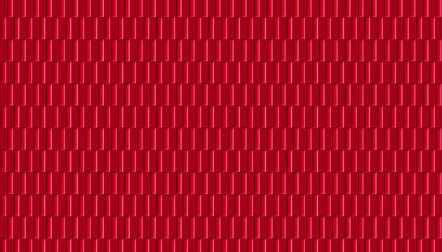 Red square brick grid embossed surface textured wall decoration background