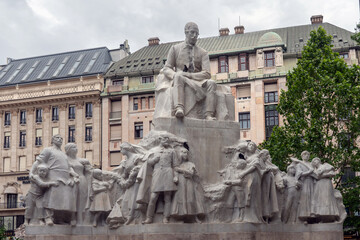 Obraz premium Budapest - Ungheria - Statua di Mihaly Vorosmarty