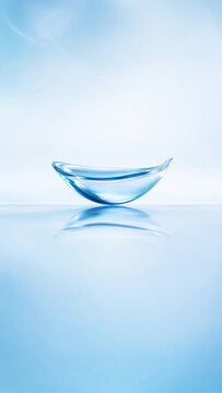 Blue Glass Bowl with Reflection