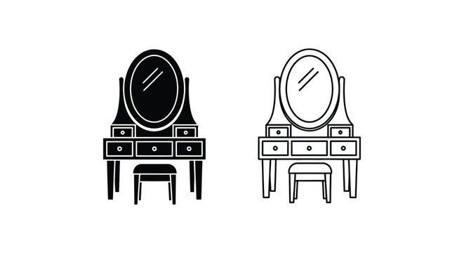 Vanity dressing table with mirror set