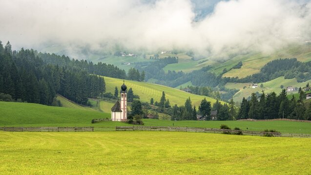Church of St. John in Ranui, San Giovanni, St. John's Chapel, Villn&ouml;&szlig;tal, St. Magdalena, Bolzano, South Tyrol, Italy