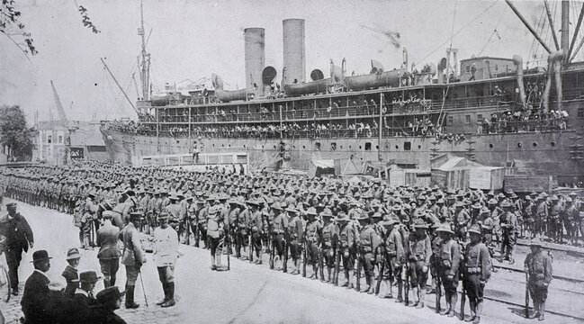 American troops after disembarking, 1917, France