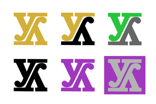 Modern YK or YX monogram letter logo template set