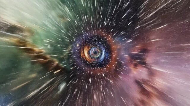 Hyperdrive light speed travel through a space wormhole
