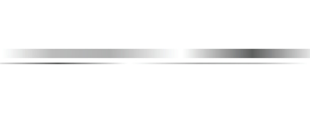 Horizontal silver metal borders, thin gradient stripes