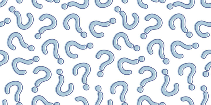 ブルーのはてなマークシームレスパターン 疑問・分析・ビジネス向け背景素材　Blue Question Mark Seamless Pattern Business Analysis Thinking Background
