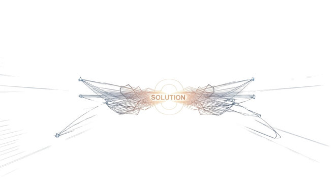 Elegant Solution Logo with Winged Design