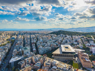 Obraz premium Aerial view of Zappeion Hall and central Athens
