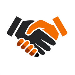 Fototapeta premium Vector illustration of a handshake logo icon, handshake professional logo mark, on a white background for corporate partnerships, business agreements, and minimalist design