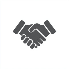 Obraz premium A logo icon for a handshake, a professional logo mark, vector illustration, white background, corporate partnership, business agreement, and minimalist design