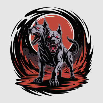Cerberus Two Headed Dog Monster.