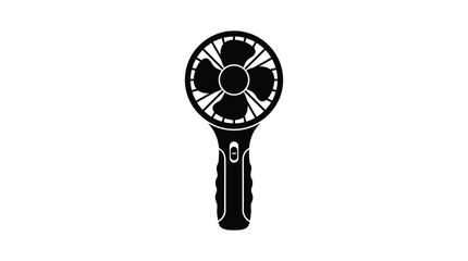 handheld fan silhouette on a white background © Vector Hub24