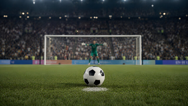 Football Ball Facing Goalkeeper