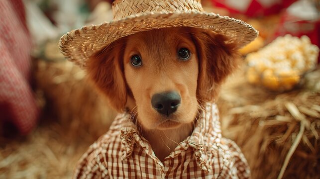 Cachorro Junino com Roupa Caipira no Arraial Brasileiro