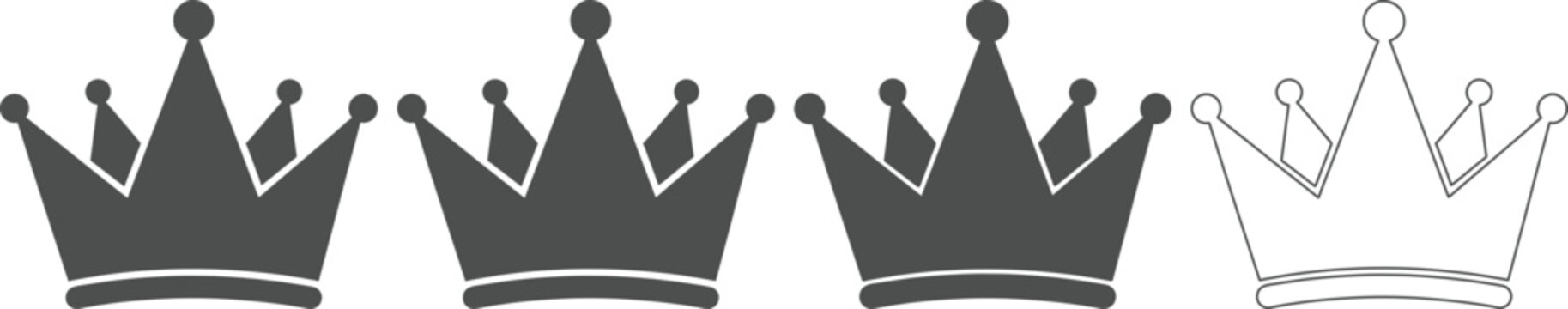 Collection of crown icons in different styles and colors for royalty and nobility symbols  various crowns