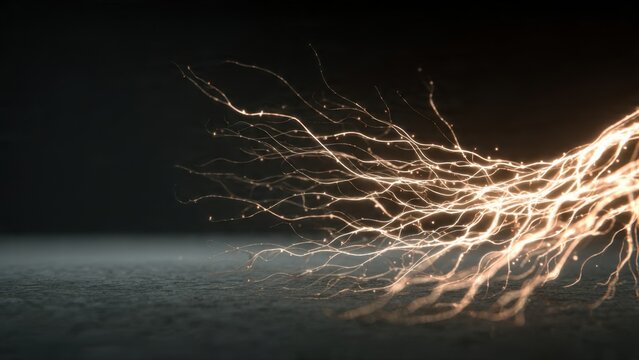 Electric Sparks Bursting from Surface
