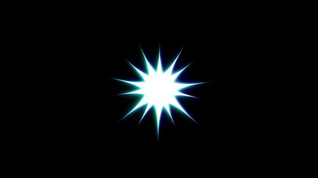 4k video Twinkle Sparkling stars shine animation on black screen, vector doodles style stars blinking effects with alpha channel, glowing stars sparkle on transparent background festive overlay