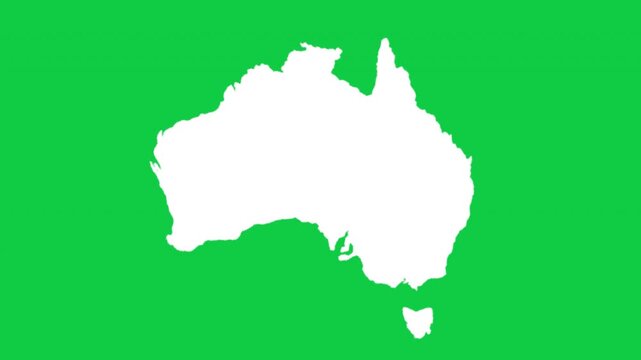 Australia wiggle animation map loop green background