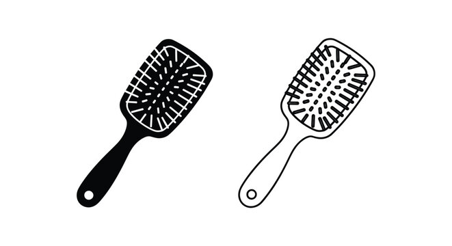 Hairbrush with bristles set grooming
