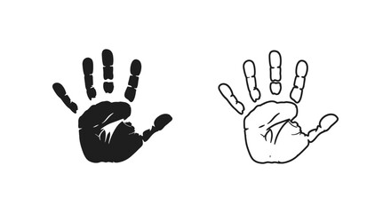 Fototapeta premium Human hand print in black and white style