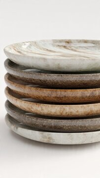 Stack of Textured Ceramic Plates