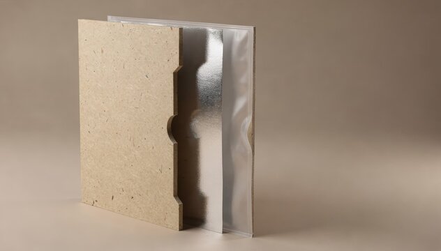 Detailed medium shot showing multilayer pet food packaging with paper foil and film layers engineered for moisture and oxygen barrier performance.