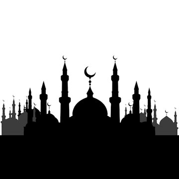 Silhouette background mosque ied adha