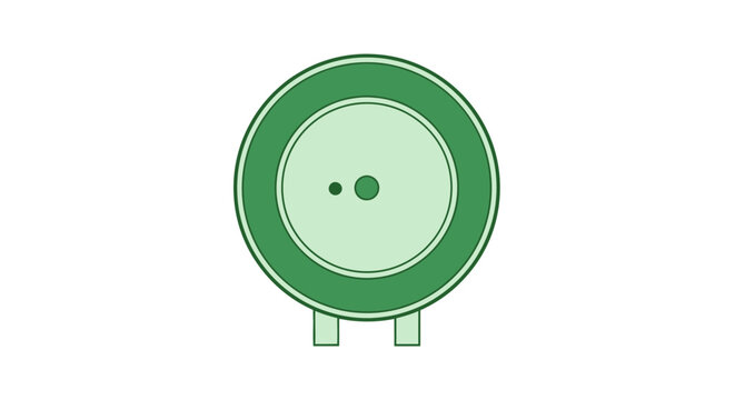 Green Potentiometer Electronic Component Vector Illustration.