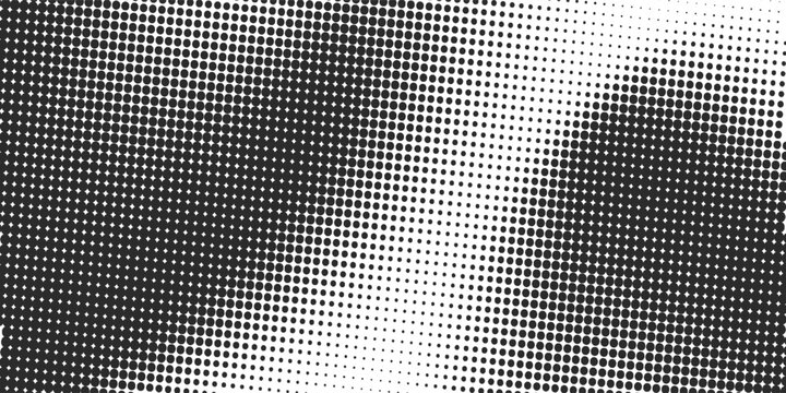 Grunge halftone gradient background. Faded grit noise texture. White and black sand wallpaper. Retro pixelated backdrop. Anime or manga style comic overlay. Vector graphic design textured template