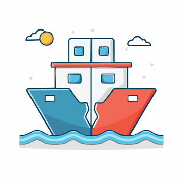 Cartoon Ship Illustration