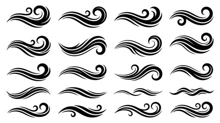 Fototapeta premium Black swirl design elements.