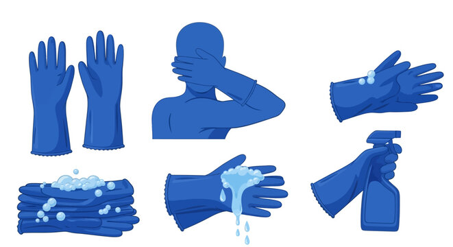 Blue Rubber Gloves.