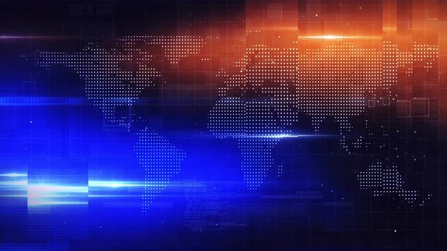 abstract technology background with binary code and dot map