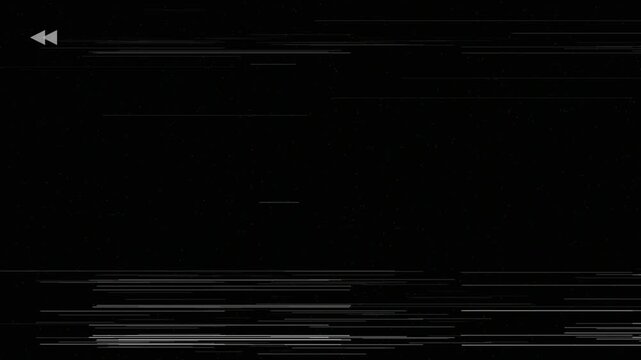 Retro Analog VHS Rewind Static Seamless Animation Background Overlay with Glitch Distortion and Noise Effects 4k video