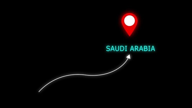 Glowing Location Pointer Icon Animation. Direction Location Pin Symbol. London icon on a black background. and creating a stunning 4k video.