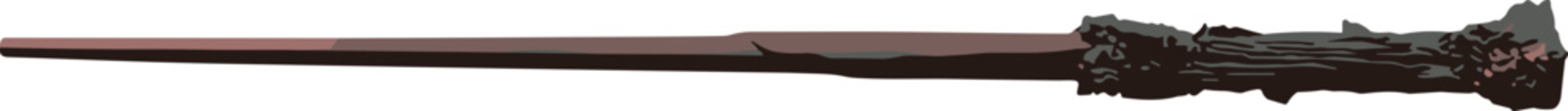 PrintIsolated wooden magic wand with intricate carved handle on white background for fantasy and wizardry design concepts © Ruma
